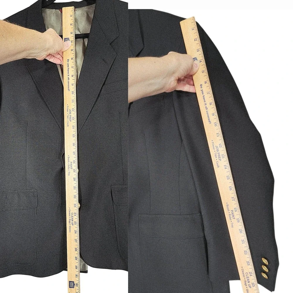 Vtg Jack Nicklaus Blazer 46R Men‎ Black Tournament Series Sport Coat Preppy Golf